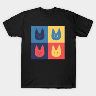 Color Block Cat Pattern T-Shirt